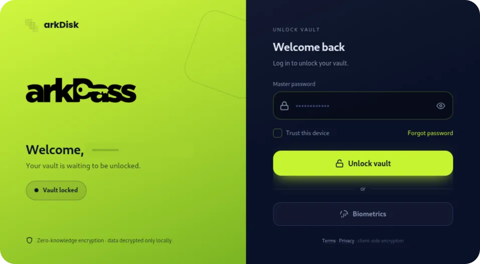arkPass aplicație