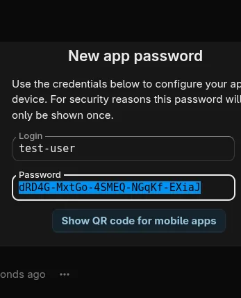 Nextcloud — 生成的密码